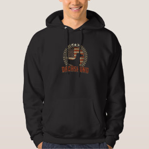 Dachshund American Flag Usa Patriotic Wiener Dog Hoodie
