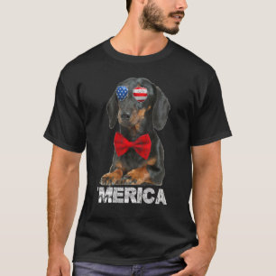Dachshund American Usa Flag 4th Of July Fourth Dog T-Shirt
