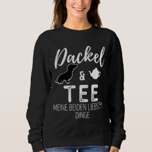 Dachshund Amp Tea Print Black Sweatshirt