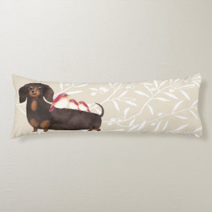 Dachshund and Birds Family Body Cushion