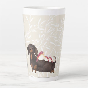 Dachshund and Birds Family Latte Mug