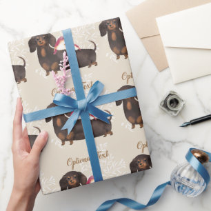 Dachshund and Birds Family Wrapping Paper