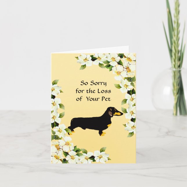 Dachshund and Dogwood - Sympathy Card (Front)