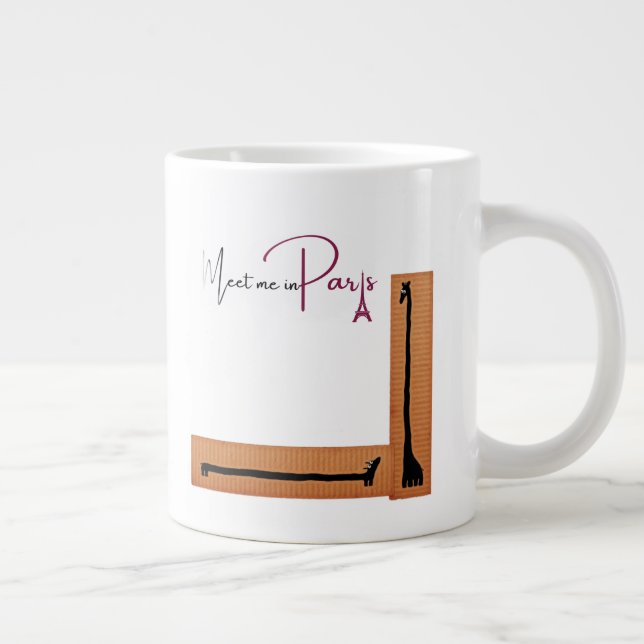 Dachshund And Giraffe Large Coffee Mug (Right)