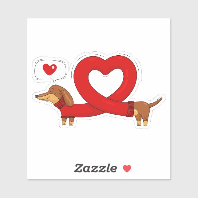 Dachshund and heart (Sheet)