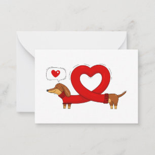 Dachshund and heart card