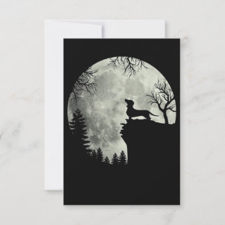 Dachshund And Moon Halloween Card