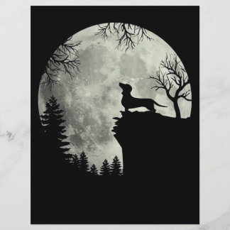 Dachshund And Moon Halloween Custom Letterhead