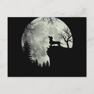 Dachshund And Moon Halloween Holiday Postcard