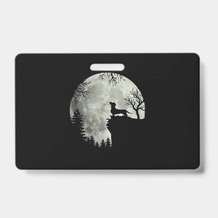 Dachshund And Moon Halloween ID Badge