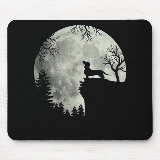 Dachshund And Moon Halloween Mouse Mat (Front)