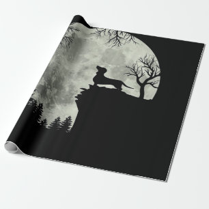 Dachshund And Moon Halloween Wrapping Paper