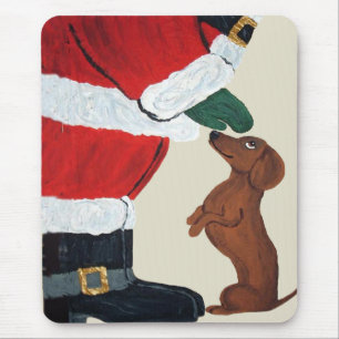 Dachshund And Santa Mouse Mat