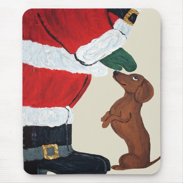 Dachshund And Santa Mouse Mat (Front)