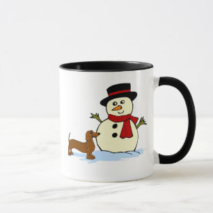 Dachshund and Snowman Mug