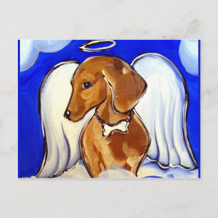 dachshund angel postcard