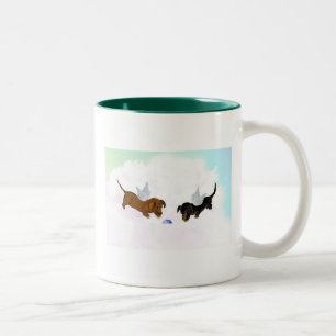 Dachshund Angels Two-Tone Coffee Mug