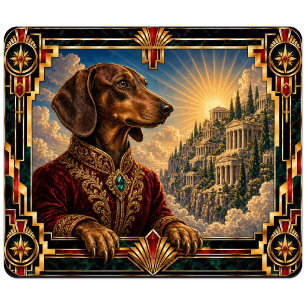 Dachshund, Art Deco Dog Mouse Mat