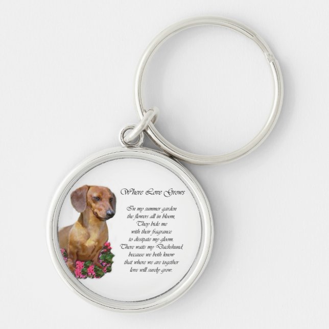Dachshund Art Gifts Key Ring (Front)