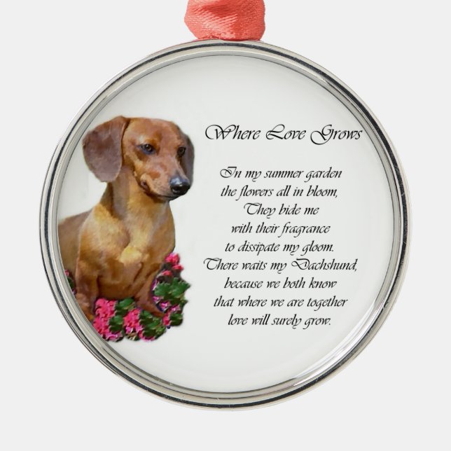 Dachshund Art Gifts Metal Tree Decoration (Front)