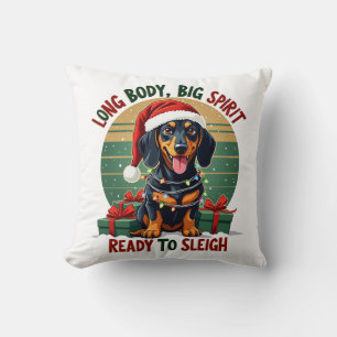 Dachshund Art Long Body and Big Spirit Cushion