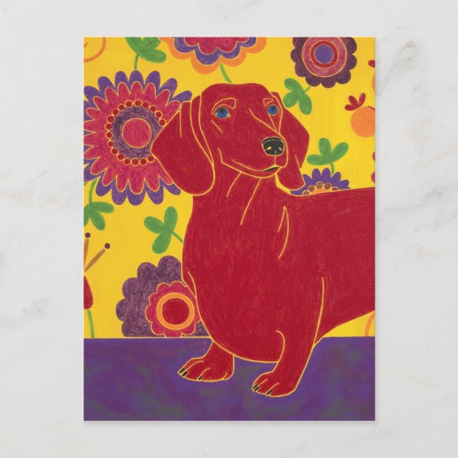 Dachshund Art Postcard (Front)