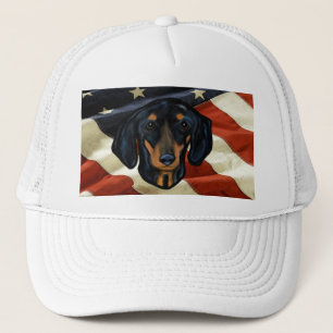 DACHSHUND ART TRUCKER HAT