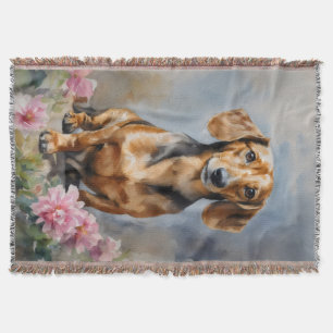 Dachshund Artsy Throw Blanket