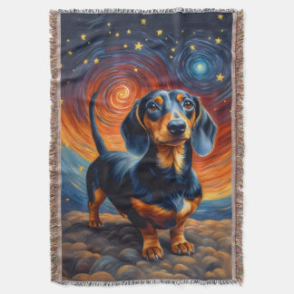 Dachshund Artsy Throw Blanket