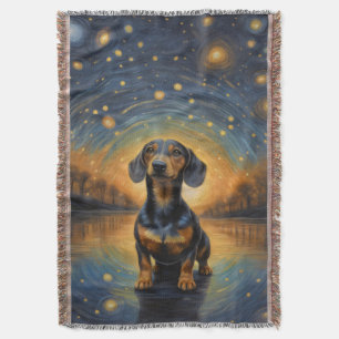 Dachshund Artsy Throw Blanket