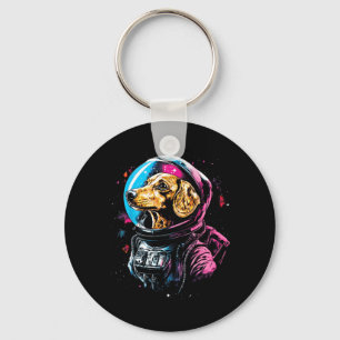 Dachshund Astronaut Space Suit Men Funny Dog Meme Key Ring