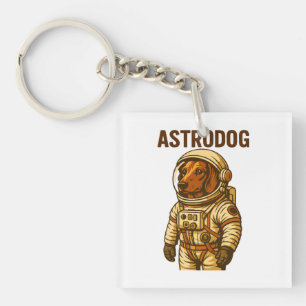 Dachshund Astronaut Wiener Dog Astrodog Key Ring