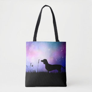 Dachshund at Dusk Moonscape Wiener Dog Beautiful Tote Bag