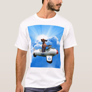 "Dachshund Aviator" Designed by Zermeno T-Shirt