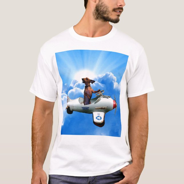 "Dachshund Aviator" Designed by Zermeno T-Shirt (Front)