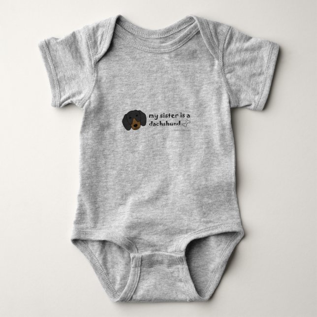 dachshund baby bodysuit (Front)