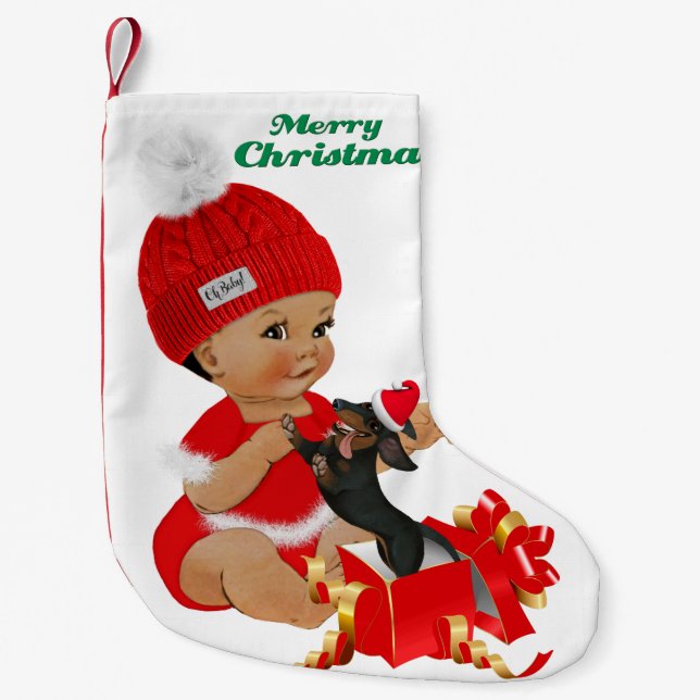 Dachshund Baby Christmas Stocking (Front)