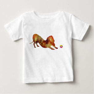 Dachshund  & Ball Watercolor Baby T-Shirt