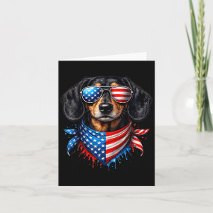 Dachshund Bandanna 4th Of July Patriotic Dog Lover Card