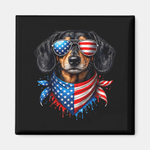 Dachshund Bandanna 4th Of July Patriotic Dog Lover Magnet