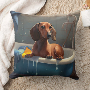 Dachshund Bathtime Fun Cushion
