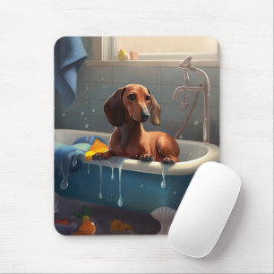 Dachshund Bathtime Fun  Mouse Mat
