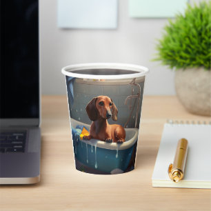 Dachshund Bathtime Fun Paper Cups