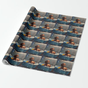 Dachshund Bathtime Fun Wrapping Paper