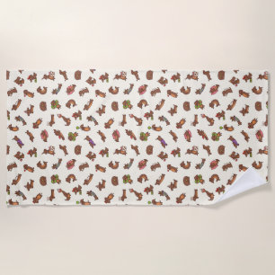 Dachshund Birthday Beach Towel