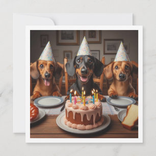 Dachshund birthday card, Dachshund card, Dachshund Invitation
