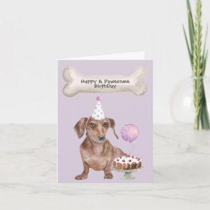 Dachshund Birthday Holiday Card