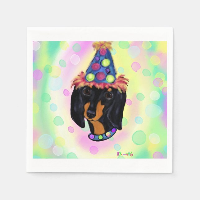 Dachshund Birthday Napkin (Front)