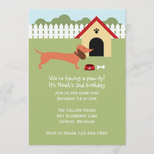 Dachshund Birthday Party Invitation