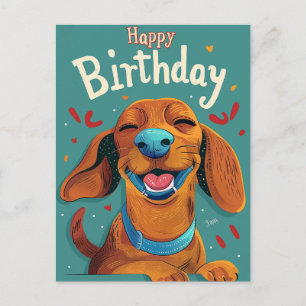 Dachshund Birthday Postcard